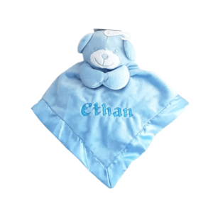 Personalised Teddy Comforter - Blue 3 Personalised Teddy Comforter - Blue - Image 3