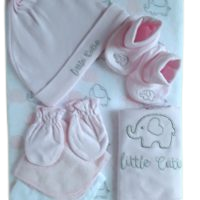 New Baby 6 Piece Gift Set - Pink Elephant 1 New Baby 6 piece Gift Set - Pink Elephant