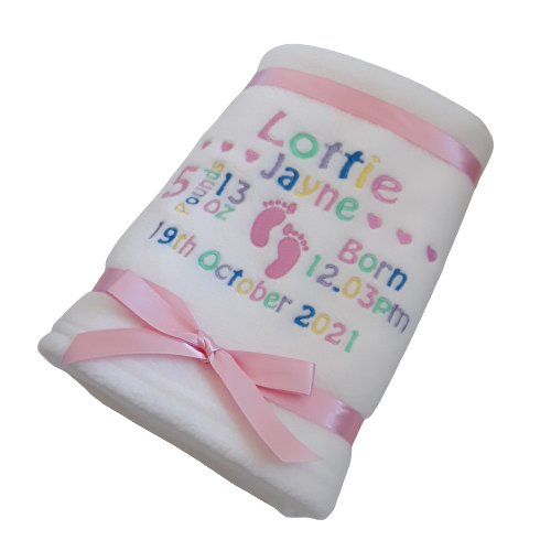 Personalised Baby Girl Blanket 2 Personalised Baby Girl Blanket - Image 2