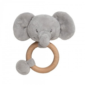 Recycled Baby Rattle Toy 1 Recycled baby rattle toy. Grey elephant baby rattle.