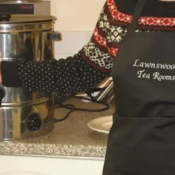 Workwear 8 Black apron with business logo embroidered on the front